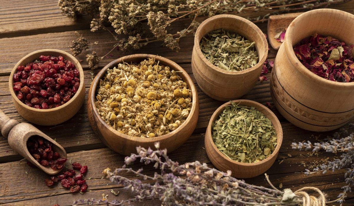 arrangement-natural-various-herbs-high-view hormonal balance