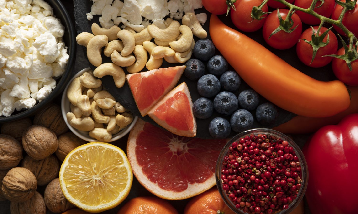 real-food-pyramid-assortment-top-view real-food-pyramid-assortment-top-view